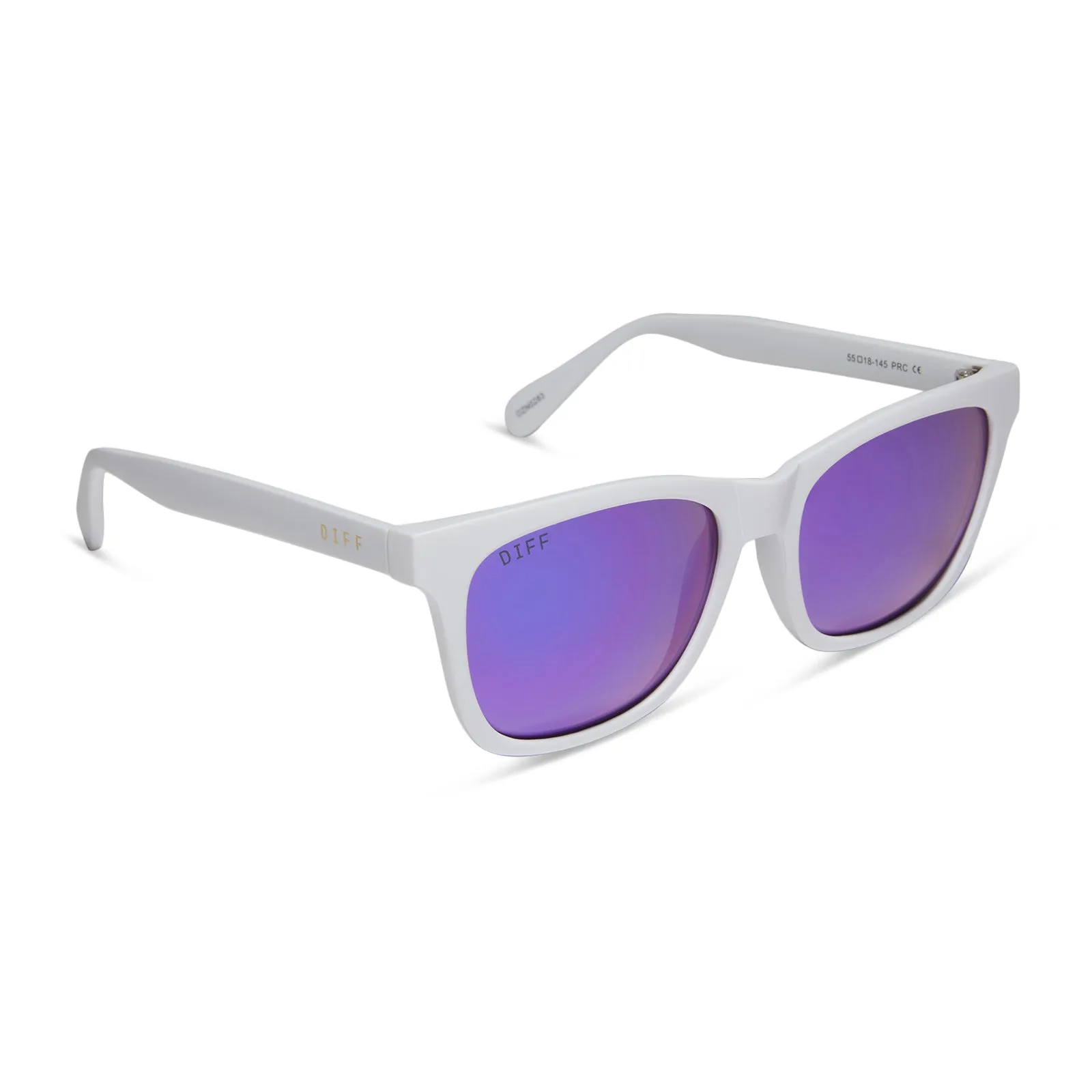 STORM - MATTE WHITE   PURPLE MIRROR   POLARIZED SUNGLASSES