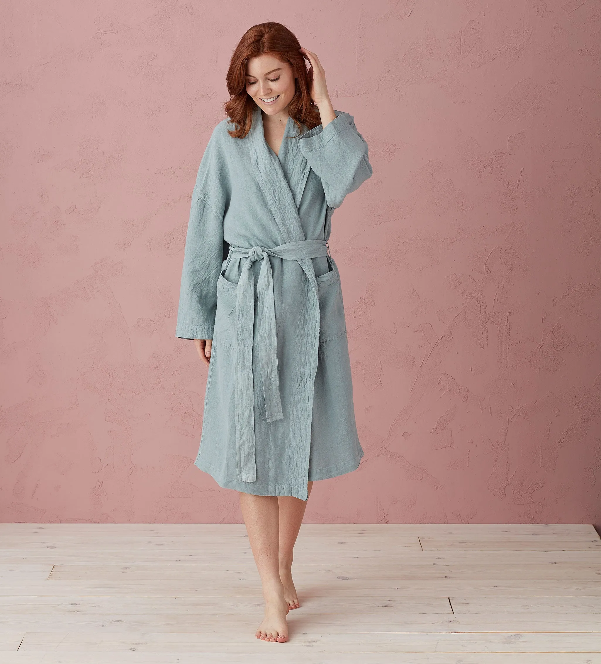 Teal 100% Linen Nightwear