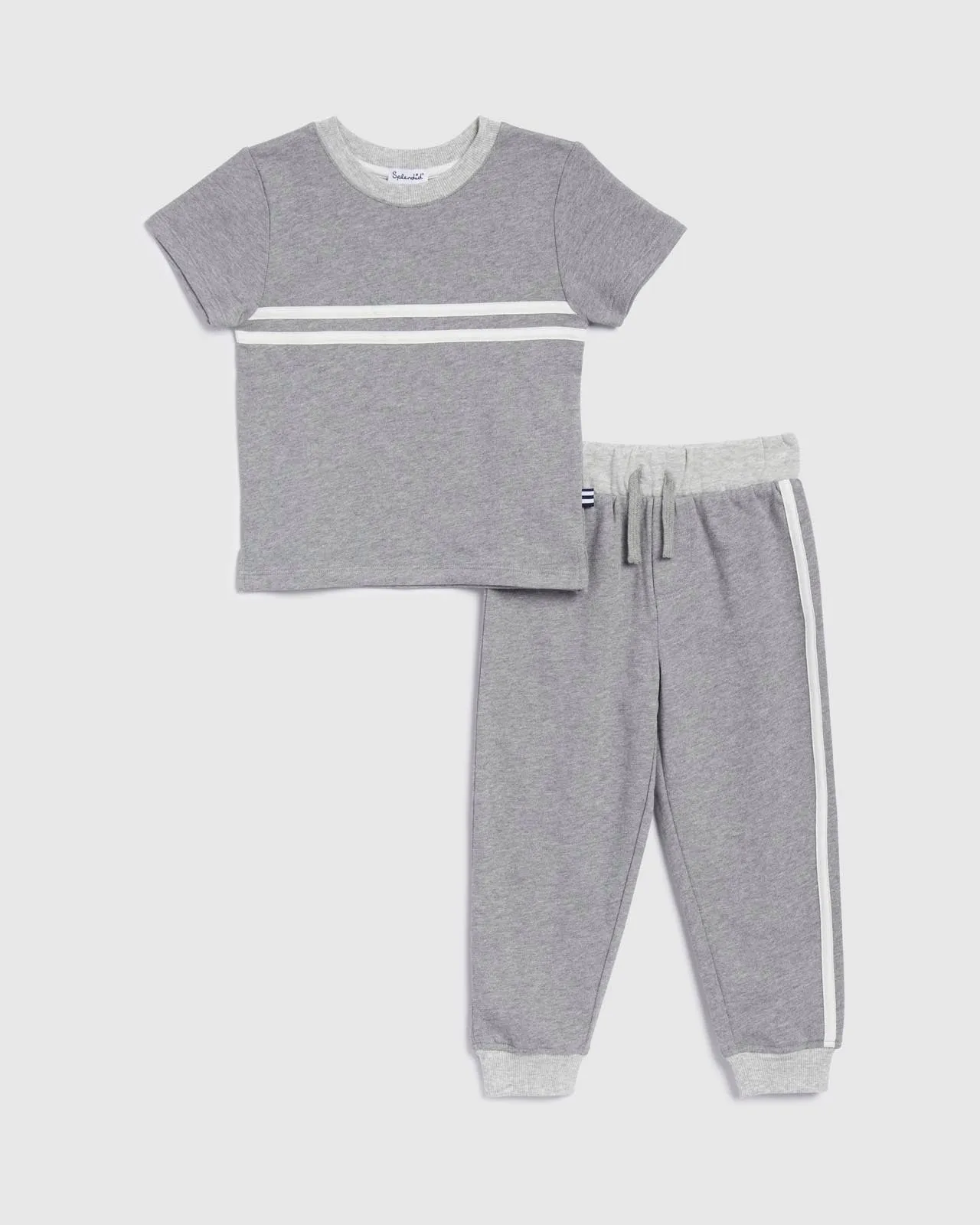 Toddler Boy Contrast Short Sleeve Stripe Set