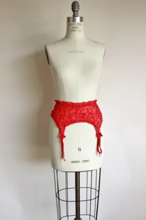 Vintage 1990s Red Lace Garter Belt