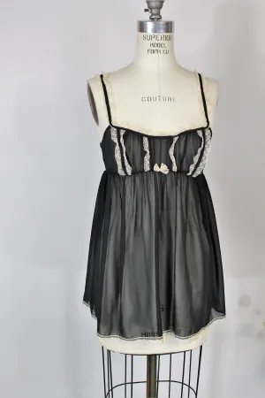 Vintage 1990s Sheer Black Nightgown by Victoria's Secret