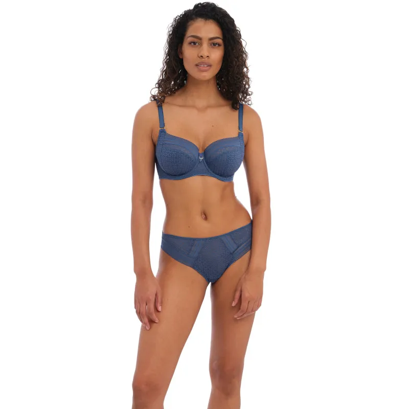 Viva Lace Side Support Bra Vintage Denim Blue - Freya