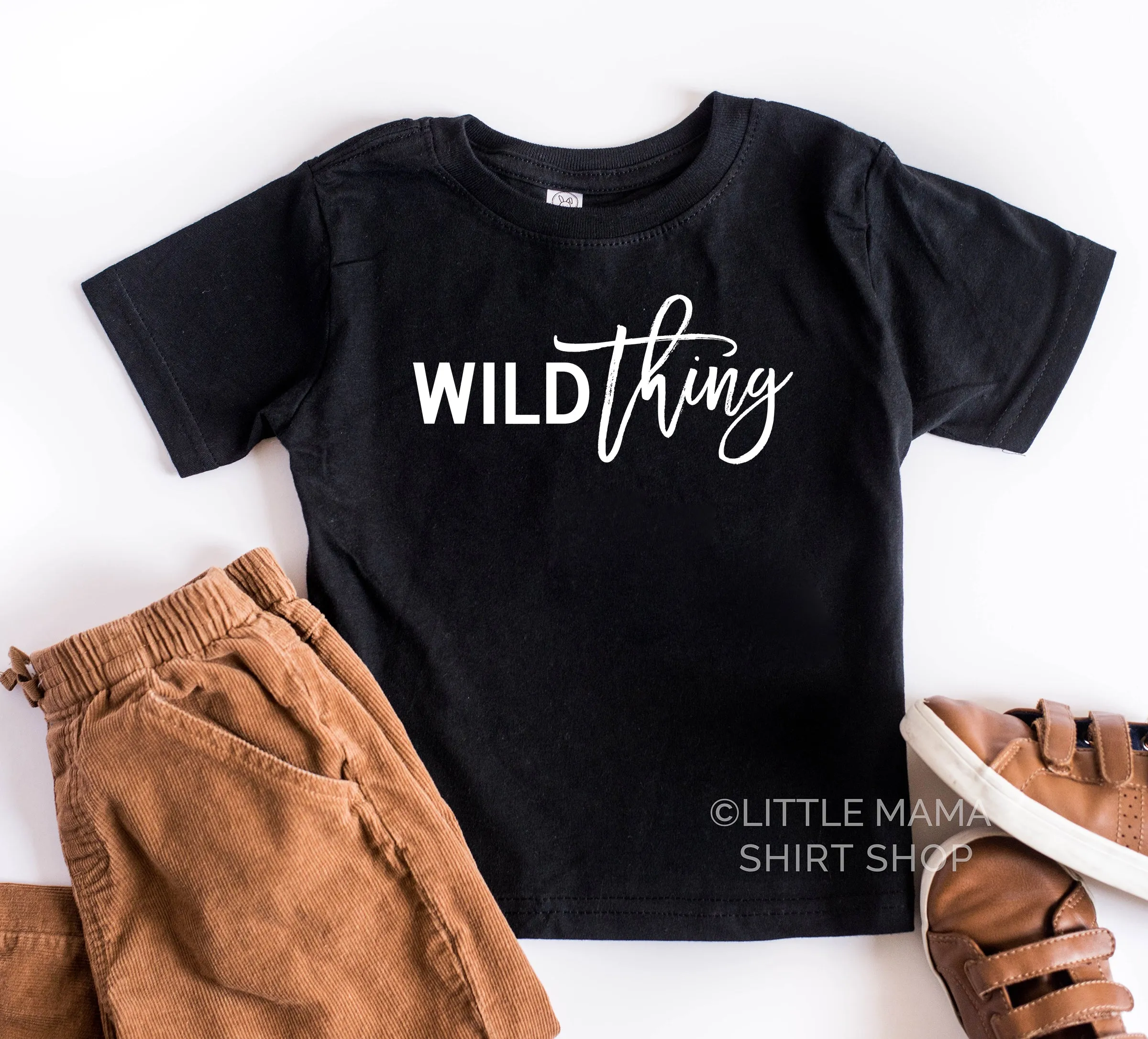 Wild Thing - You Make My Heart Sing | Blush w/ White Adult - Black w/ White Child | Set of 2 Shirts