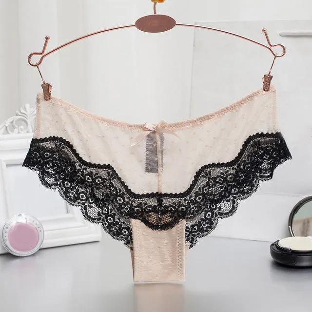 Women Sexy Lace Panties   Women's Low Waist Cotton Briefs Underwear  Thongs  sexy lace underwear women