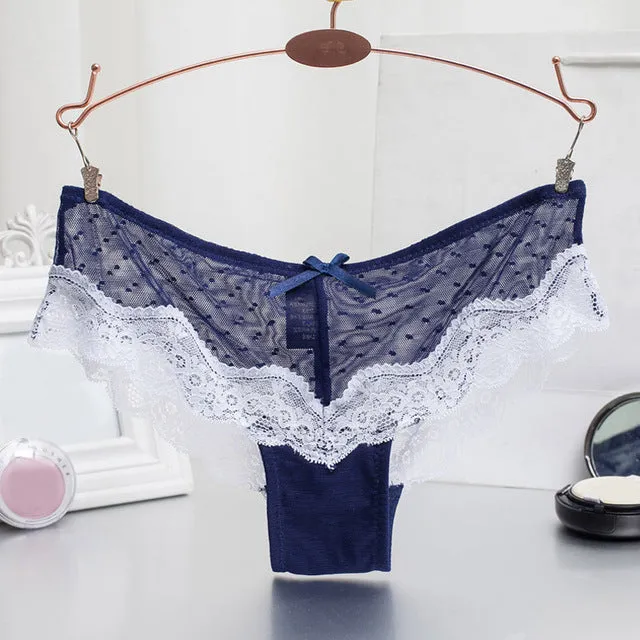 Women Sexy Lace Panties   Women's Low Waist Cotton Briefs Underwear  Thongs  sexy lace underwear women