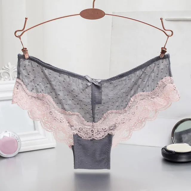 Women Sexy Lace Panties   Women's Low Waist Cotton Briefs Underwear  Thongs  sexy lace underwear women