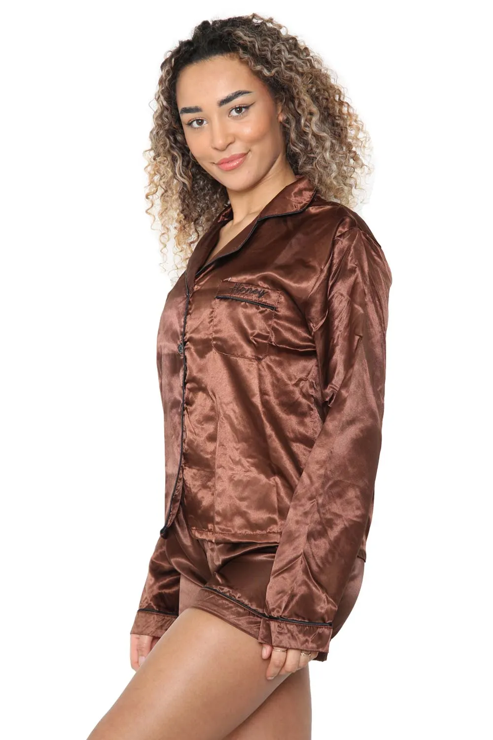 Womens Satin Pyjama Set