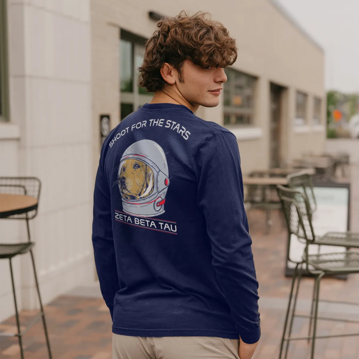 ZBT Comfort Colors Astronaut Retriever Long Sleeve Tee