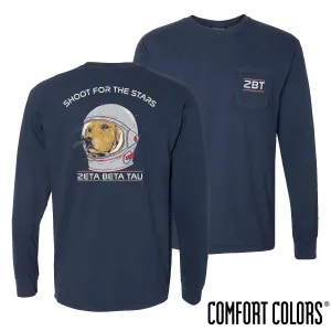 ZBT Comfort Colors Astronaut Retriever Long Sleeve Tee